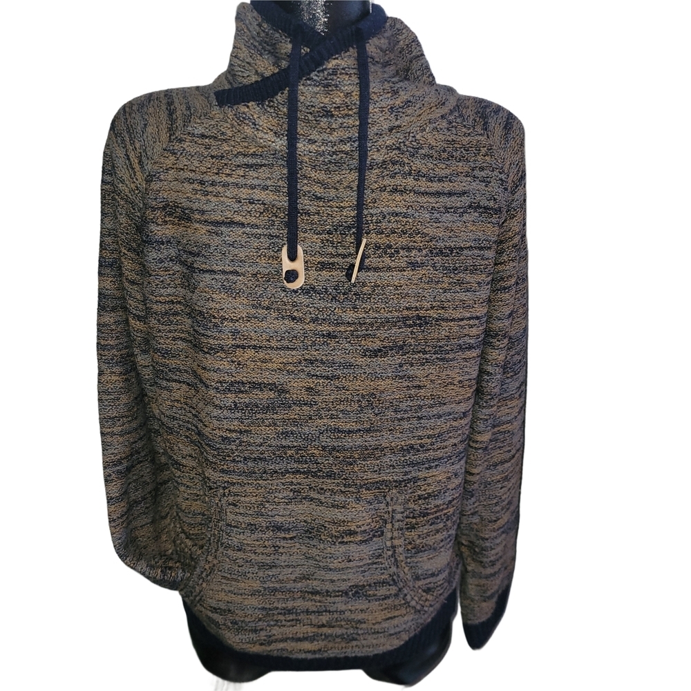 Point Zero Men's Brown and Black Motled Knit High Neck Pullover Sweater Size M